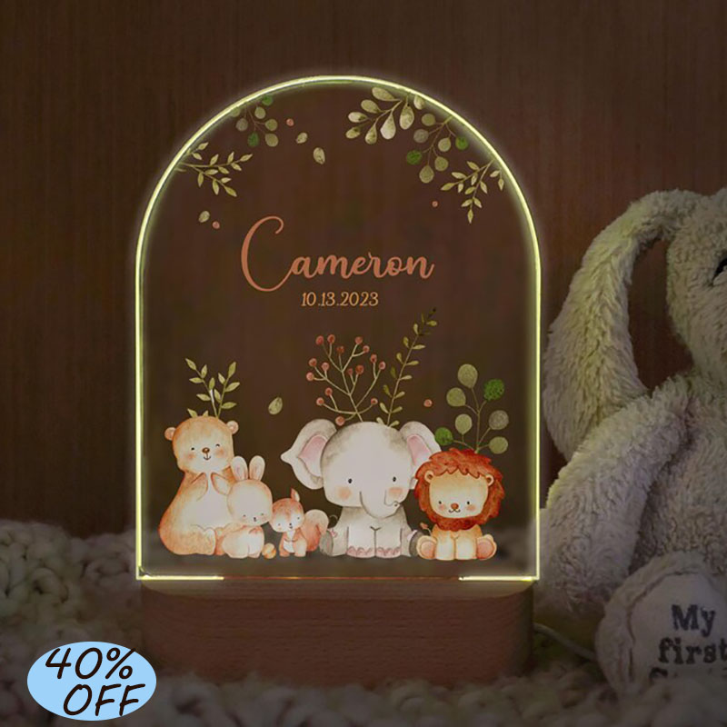 Baby Nursery Girl Room - Детский ночник с индивидуальным именем, персонализированная