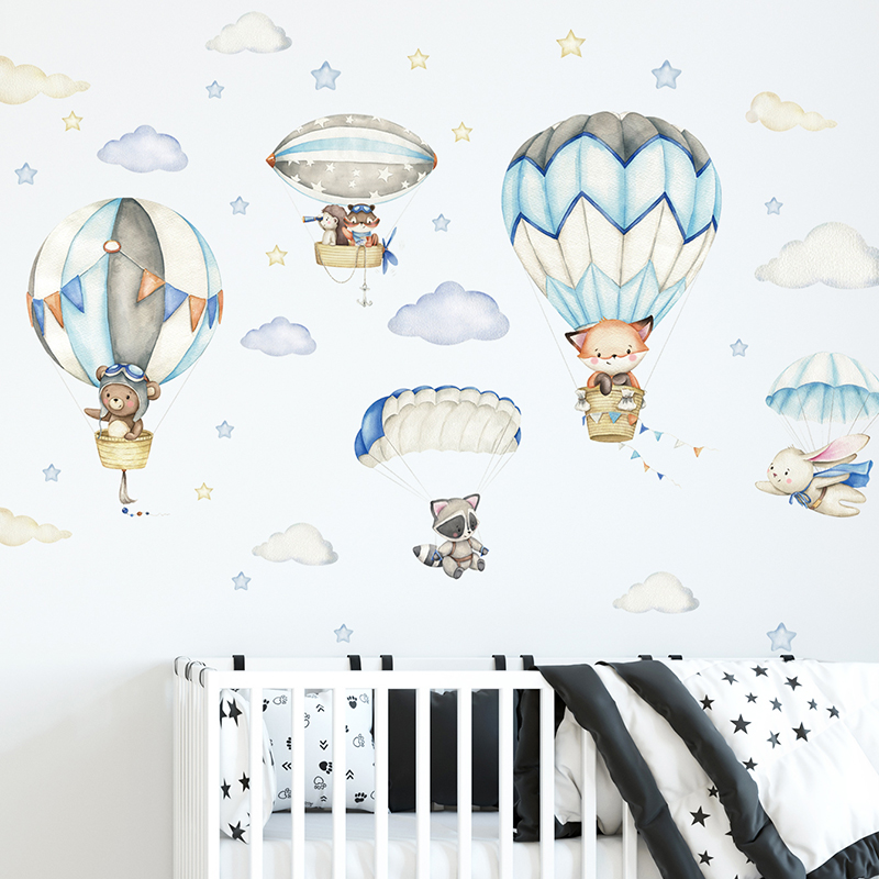 Baby Nursery Products - Мультяшные милые животные, воздушные шары, наклейки