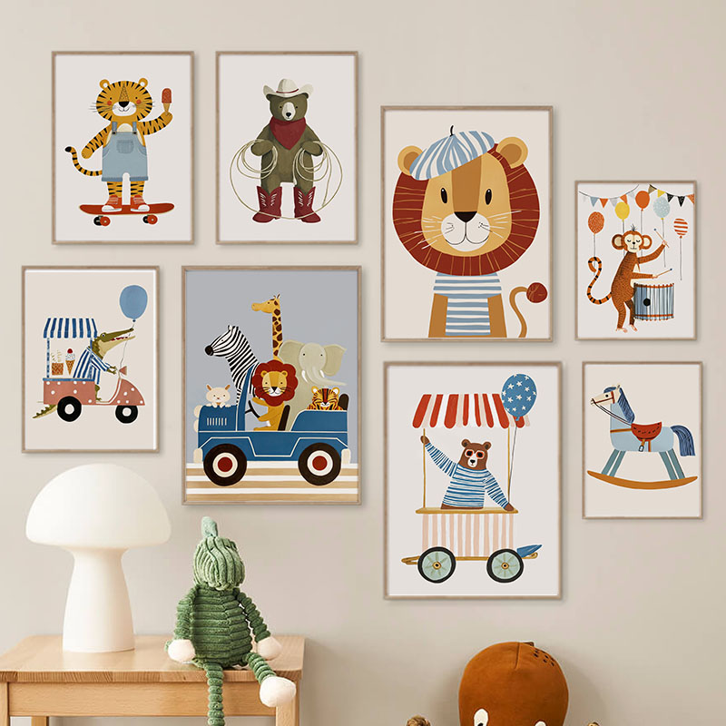 Baby Nursery Products - Забавные мультяшные животные: лев, медведь, тигр