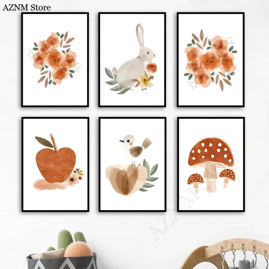 Акварельный принт на холсте: ц – обзор и цена Baby Nursery Murals