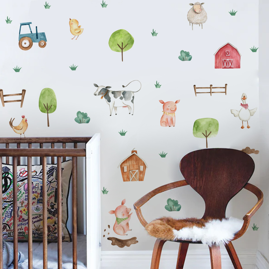 Акварельные милые наклейки в с – обзор и цена Baby Nursery Murals