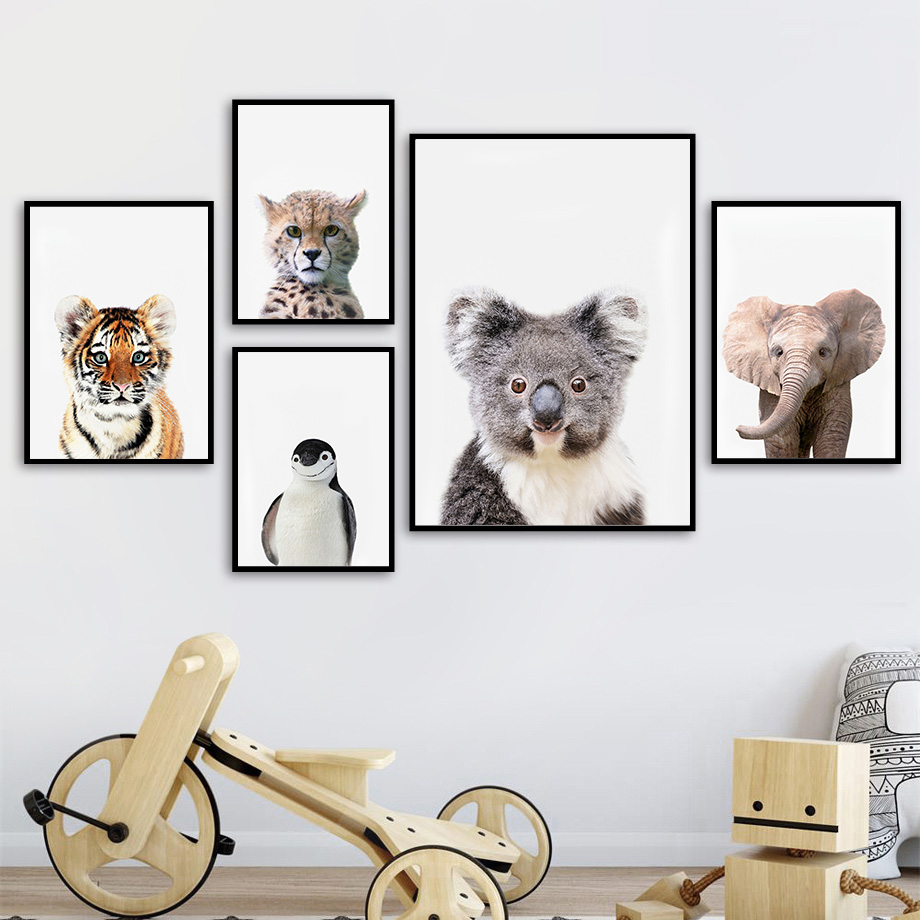 Детские настенные постеры с жи – обзор и цена Baby Nursery Zoo Animals